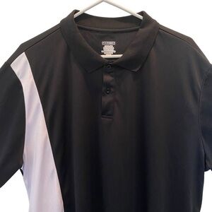 MOHEEN Big Men 2XL Cool Dri Performance Polo Golf short sleeve shirt black white